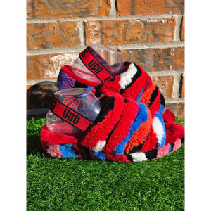 UGG Fluff Yeah Slide – Cali Collage Red – Women’s Size 12